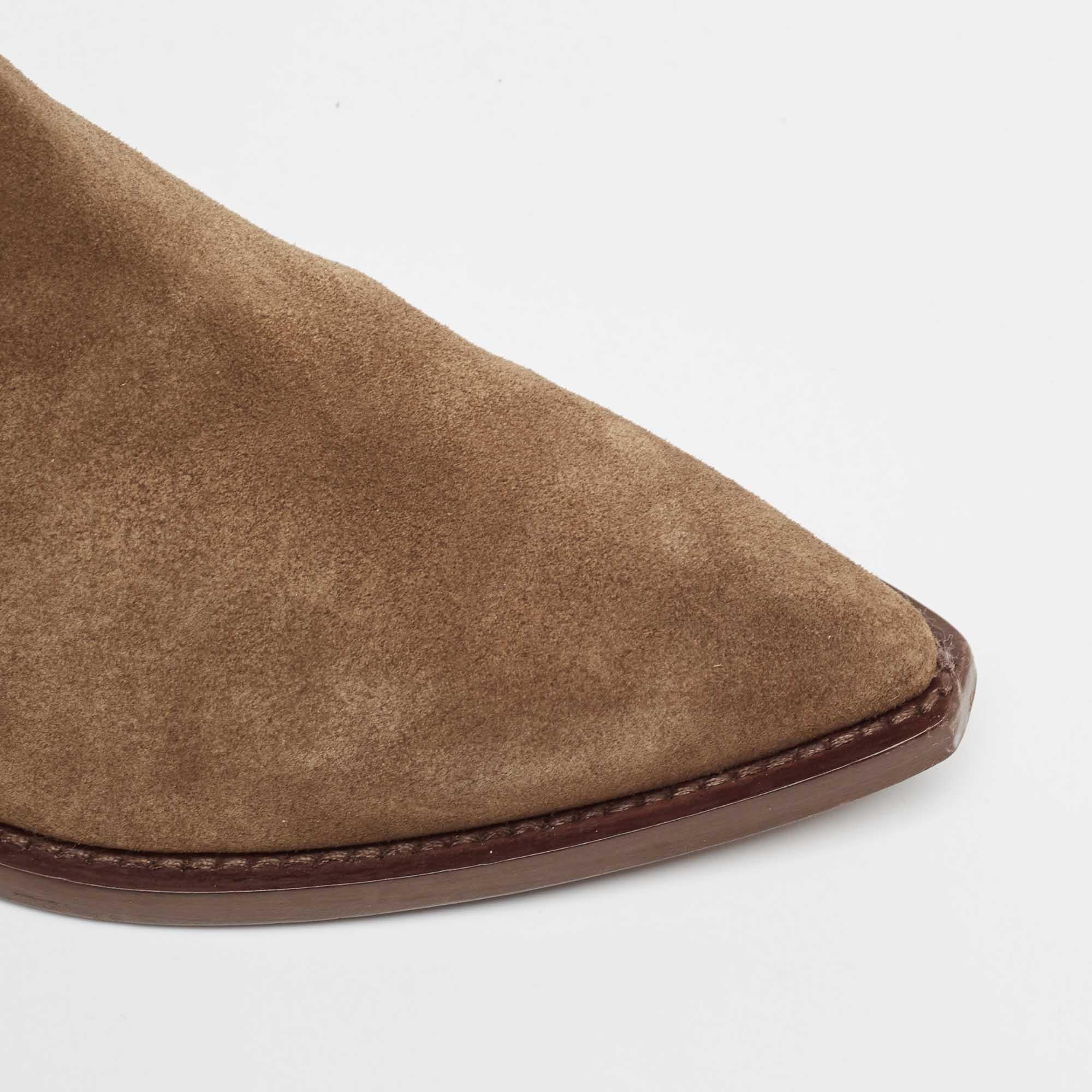 Saint Laurent Brown Suede Theo Chelsea Boots Size 40 2
