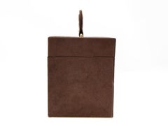 Saint Laurent Brown Suede Vanity Trunk Case Jewlery Box 232712
