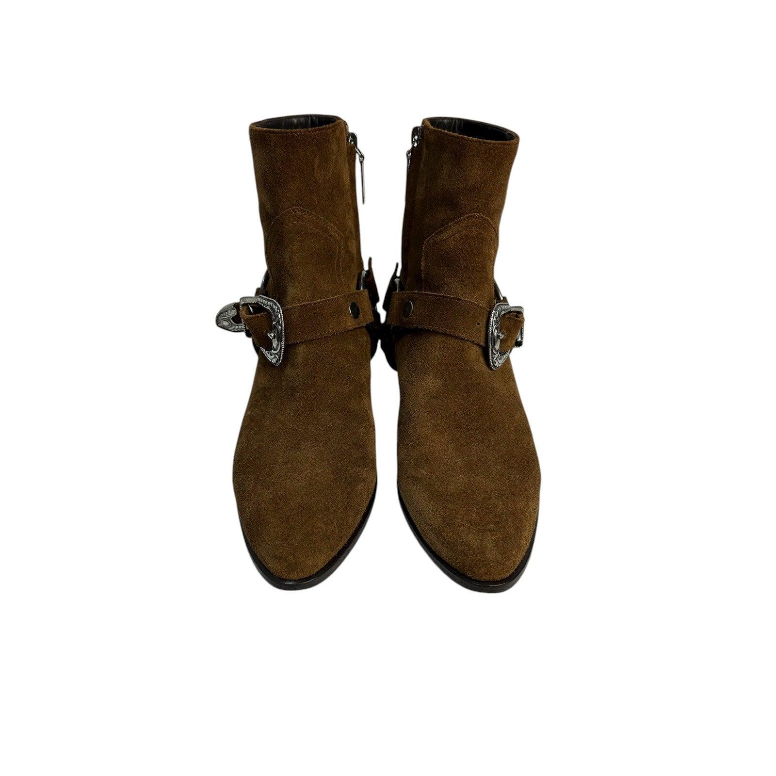 SAINT LAURENT Ante Marrón WEST HARNESS Botines Western Sz.38.5 en Bueno estado para la venta en Krakow, PL