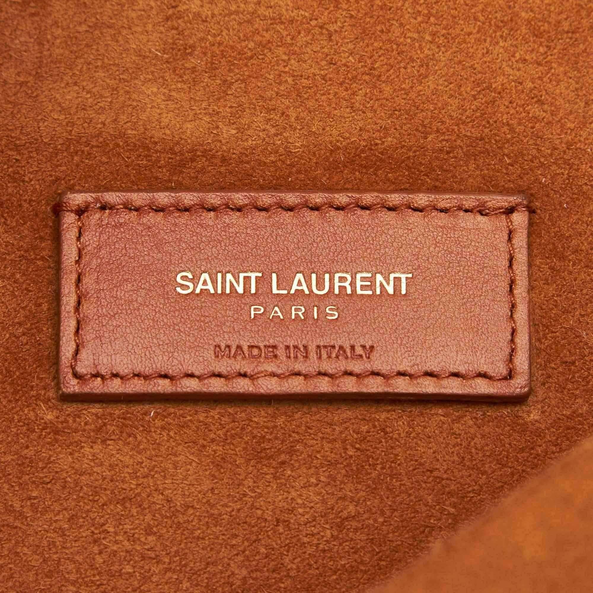 Saint Laurent Brown Suede with tassels flap shoulder crossbody bag  2