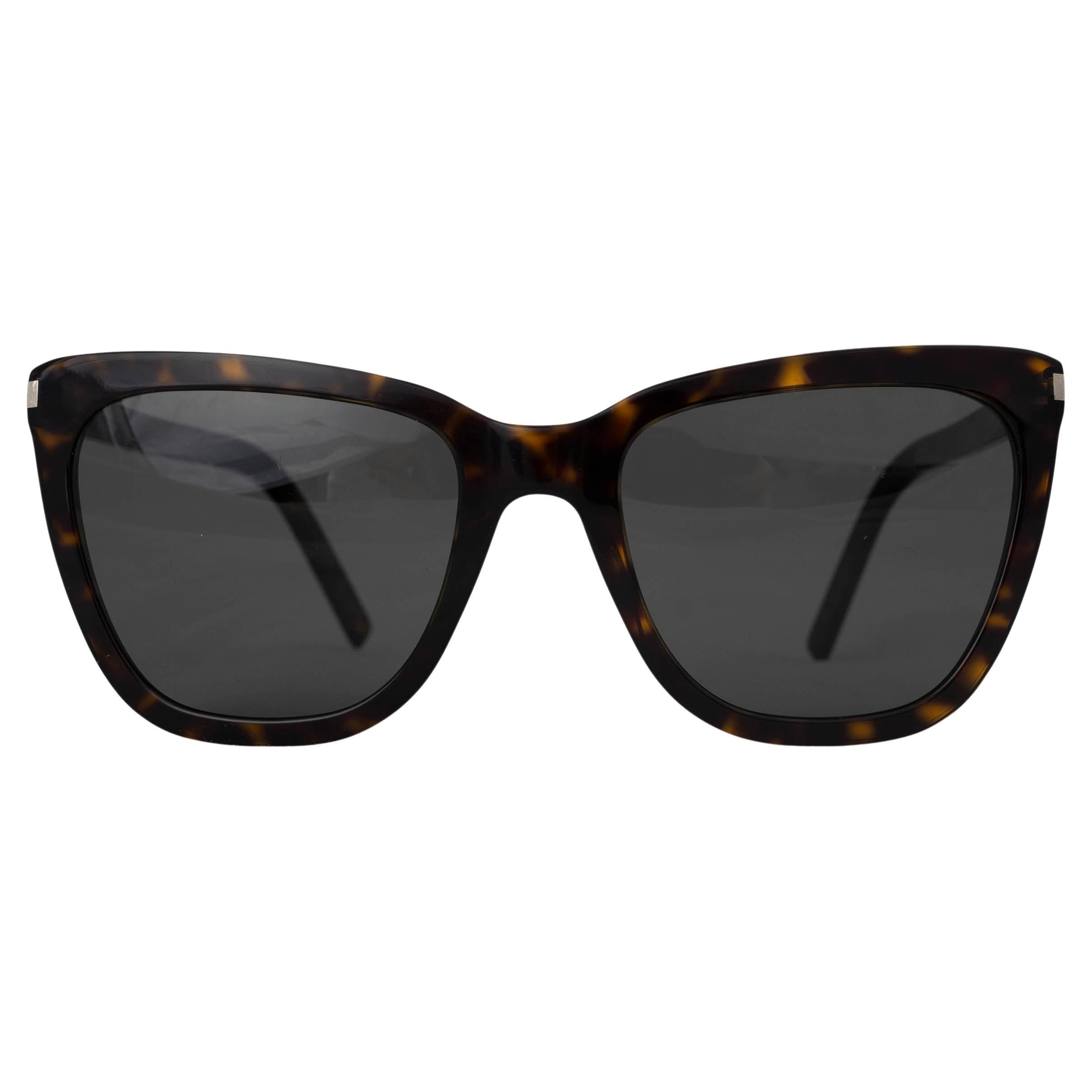 SAINT LAURENT brown Tortoise CLASSIC SL548 SLIM Sunglasses For Sale