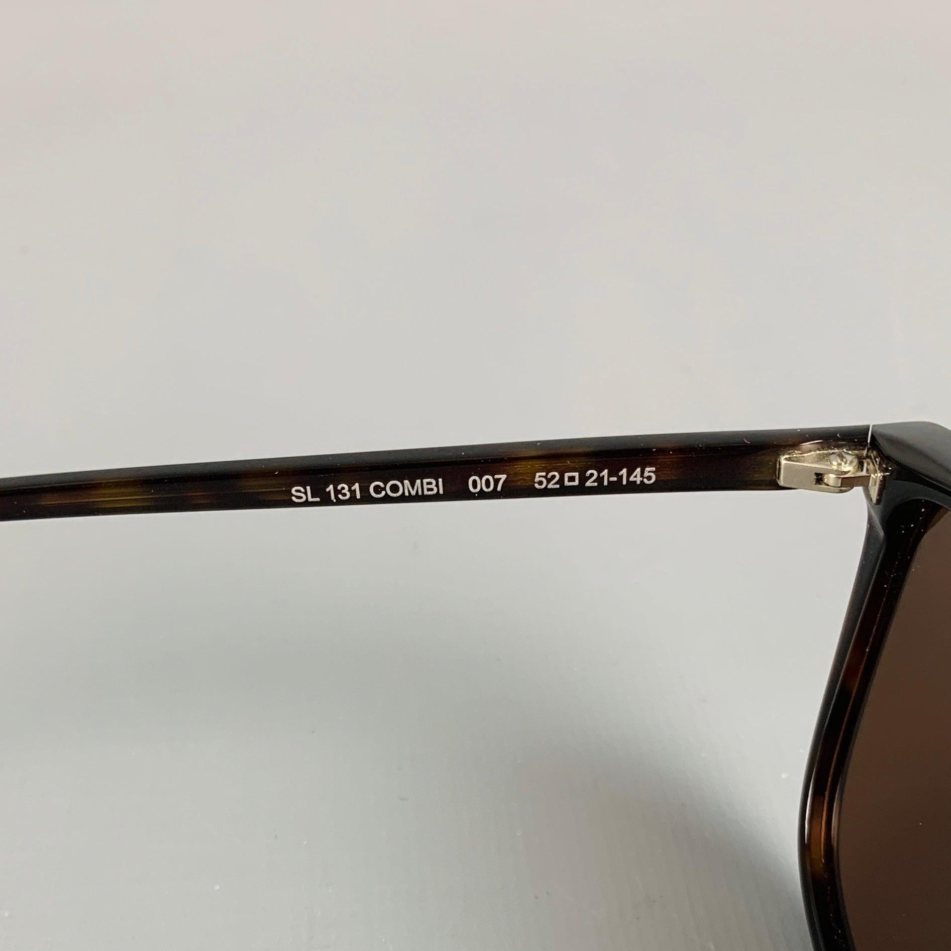 SAINT LAURENT Braune Schildpatt-Sonnenbrille aus Acetat im Angebot 1