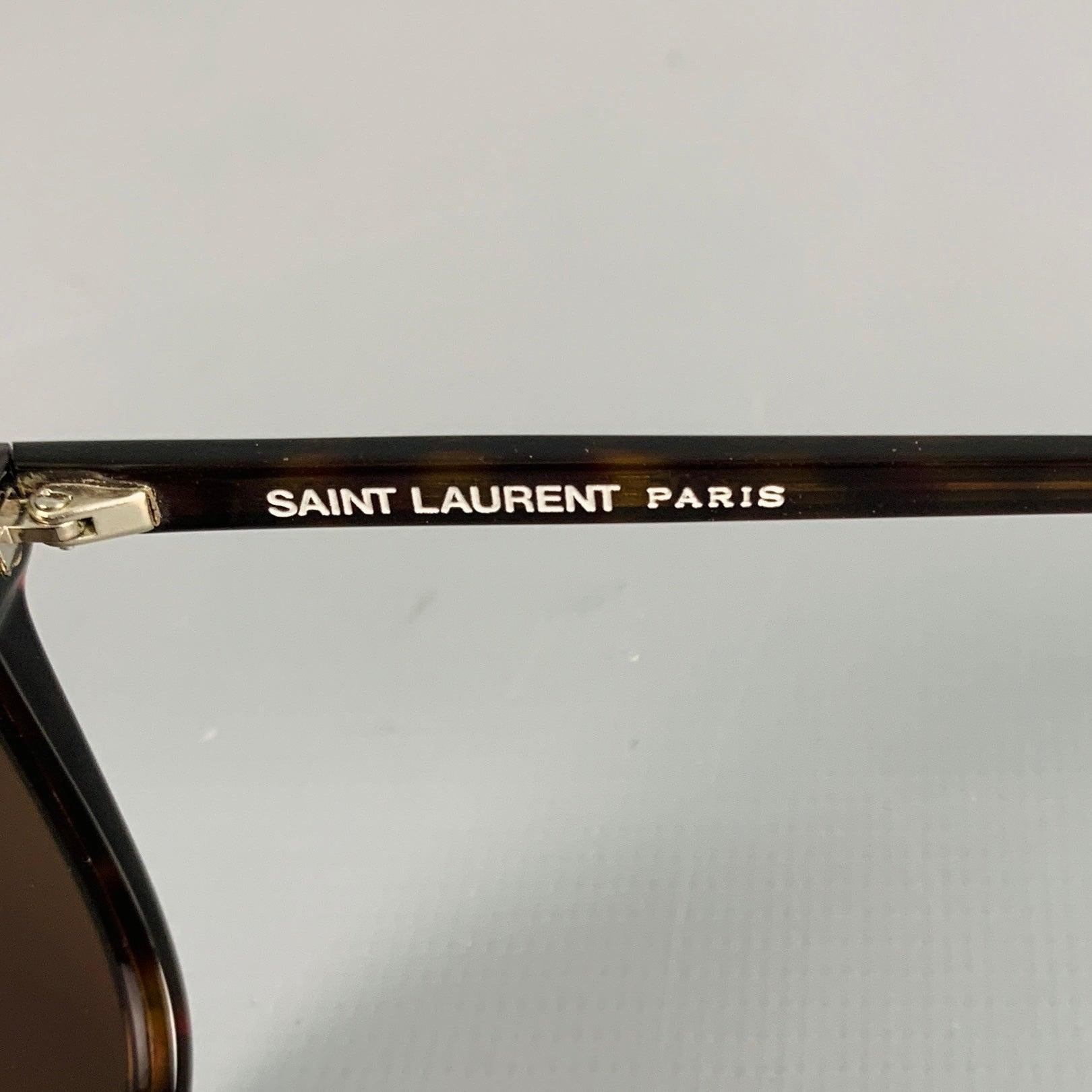 SAINT LAURENT Braune Schildpatt-Sonnenbrille aus Acetat im Angebot 2