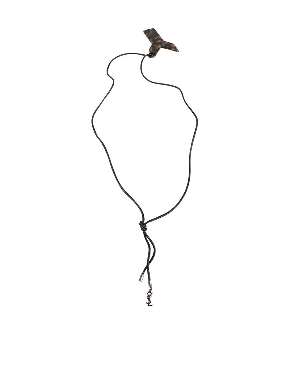 Saint Laurent Brown Schildpatt Y Halskette im Zustand „Gut“ im Angebot in London, GB