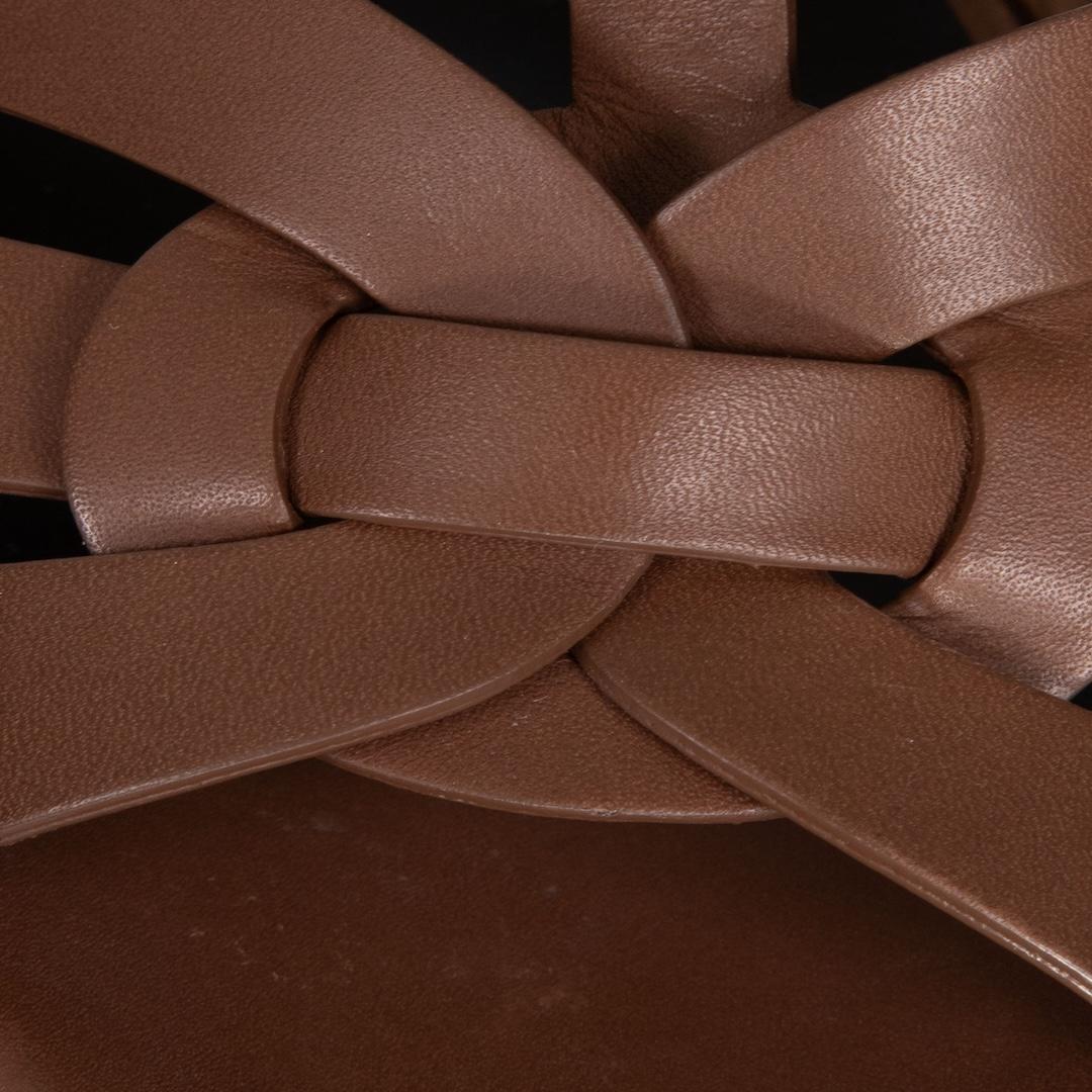 Saint Laurent Brown Tribute Leather Sandals Size IT 38 For Sale 1