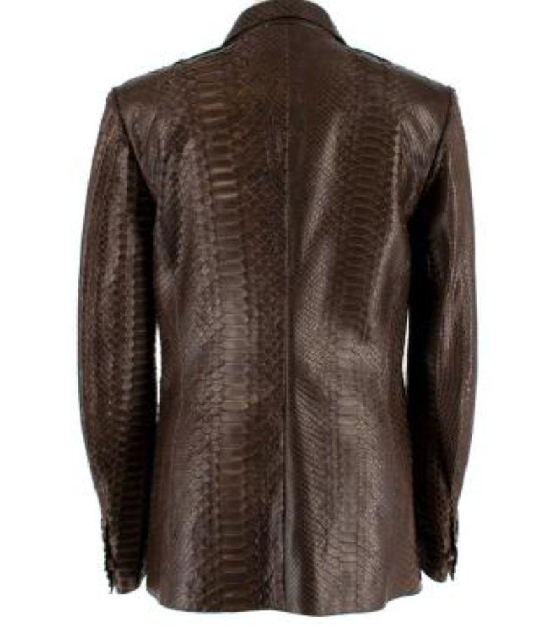 Saint Laurent Brown Vintage Python Single Breasted Blazer In Good Condition For Sale In London, GB