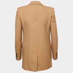 Saint Laurent Brauner einreihiger maßgeschneiderter Blazer aus Wolle S