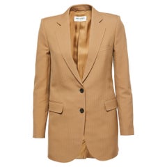 Saint Laurent Brauner einreihiger maßgeschneiderter Blazer aus Wolle S