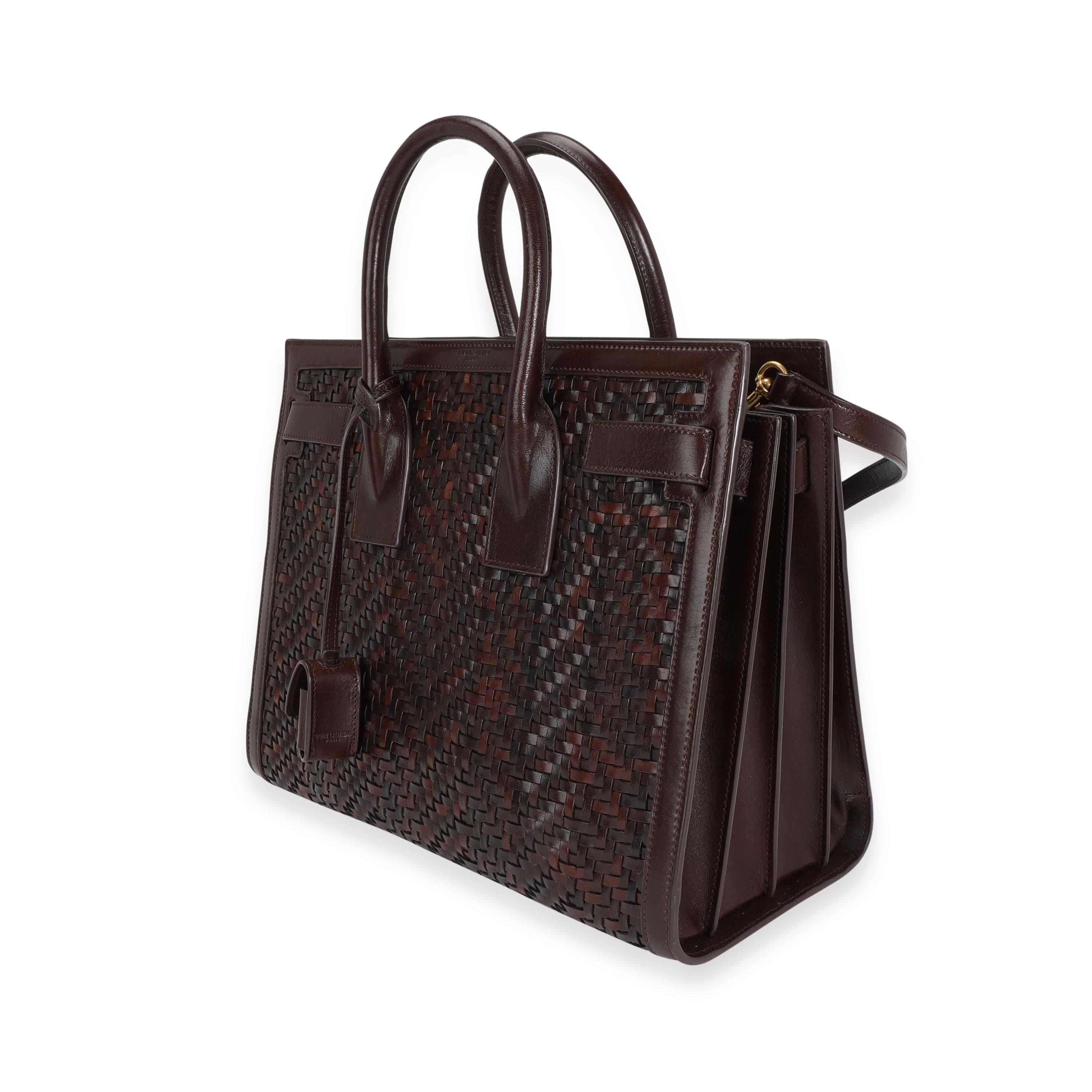 brown woven purse
