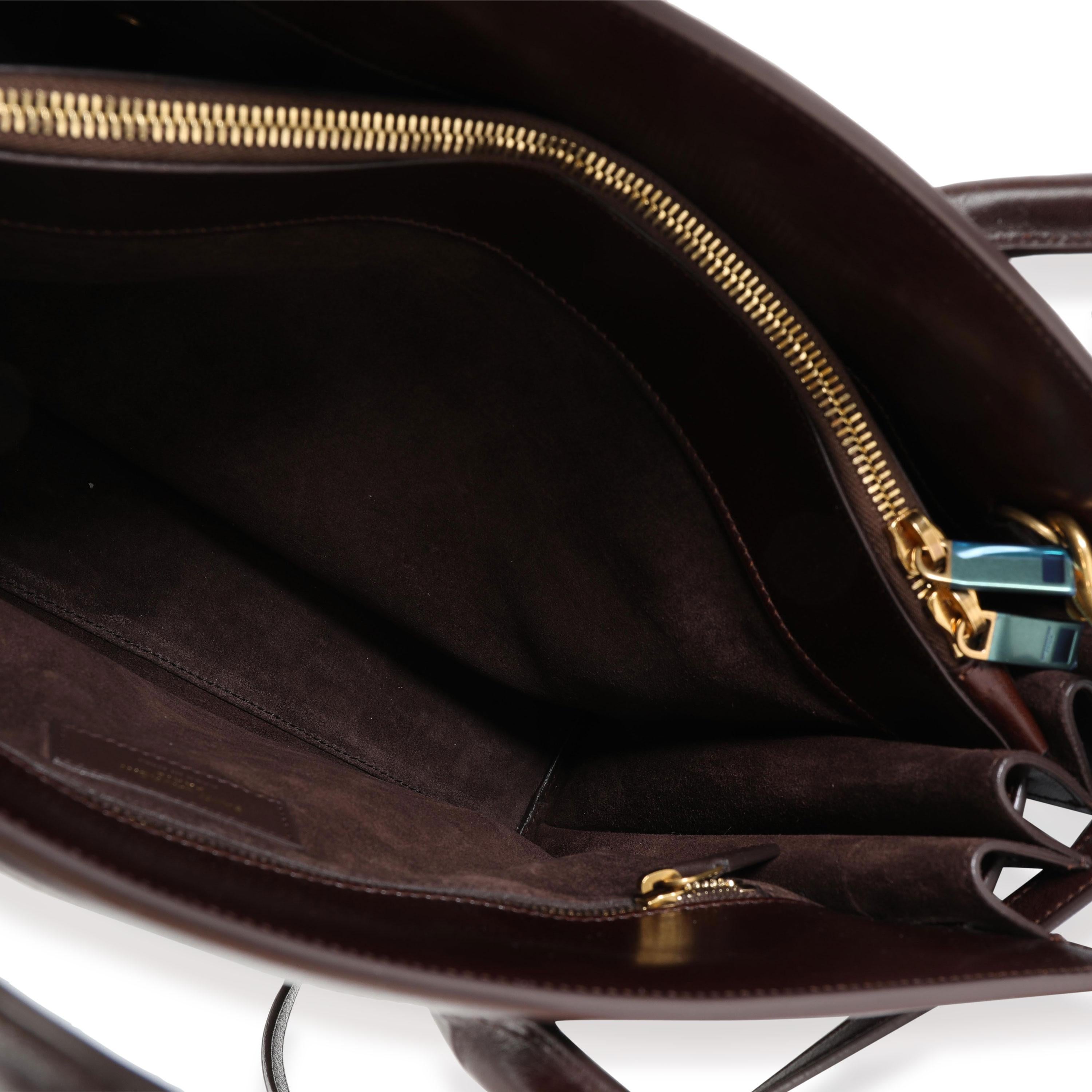 Saint Laurent - Petit sac de jour en cuir tissé marron Pour femmes en vente