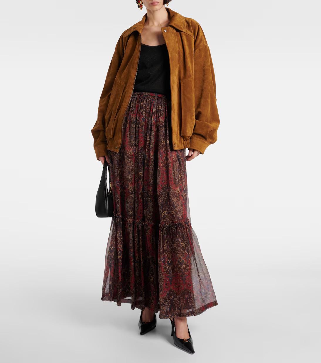 SAINT LAURENT Brun brown suede 2025 OVERSIZED BOMBER Jacket 34 XS For Sale 3