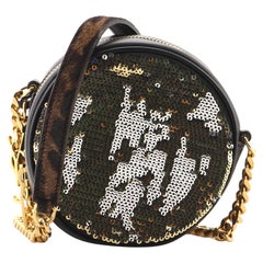 Saint Laurent Bubble Chain Umhängetasche mit Pailletten und bedrucktem Leder Klein
