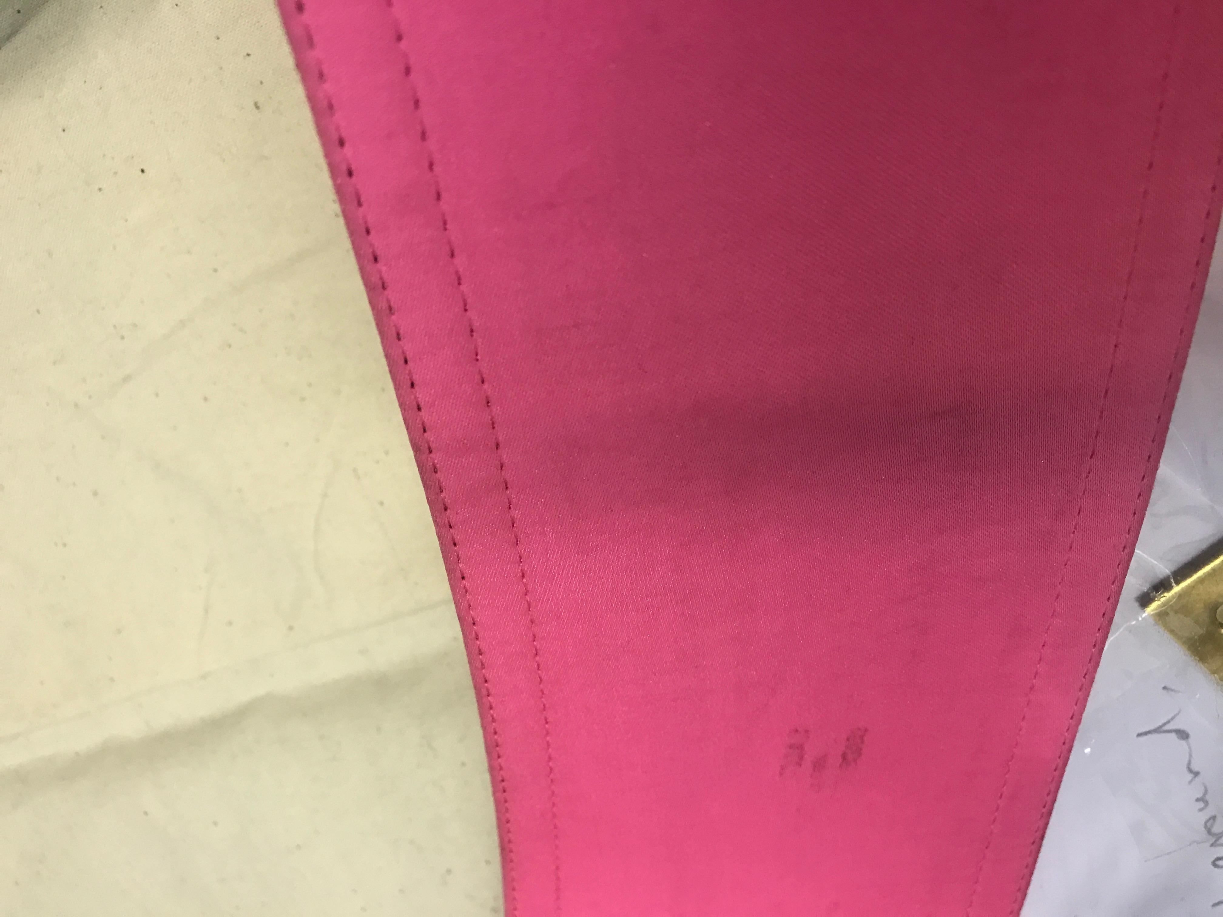 Saint Laurent  cintura in seta rosa bubblegum, anni '80 circa 3