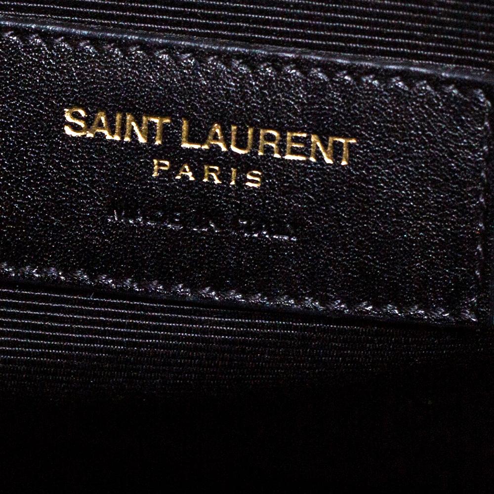 Saint Laurent Burgundy/Black Leather Small Classic Sac De Jour Tote 6