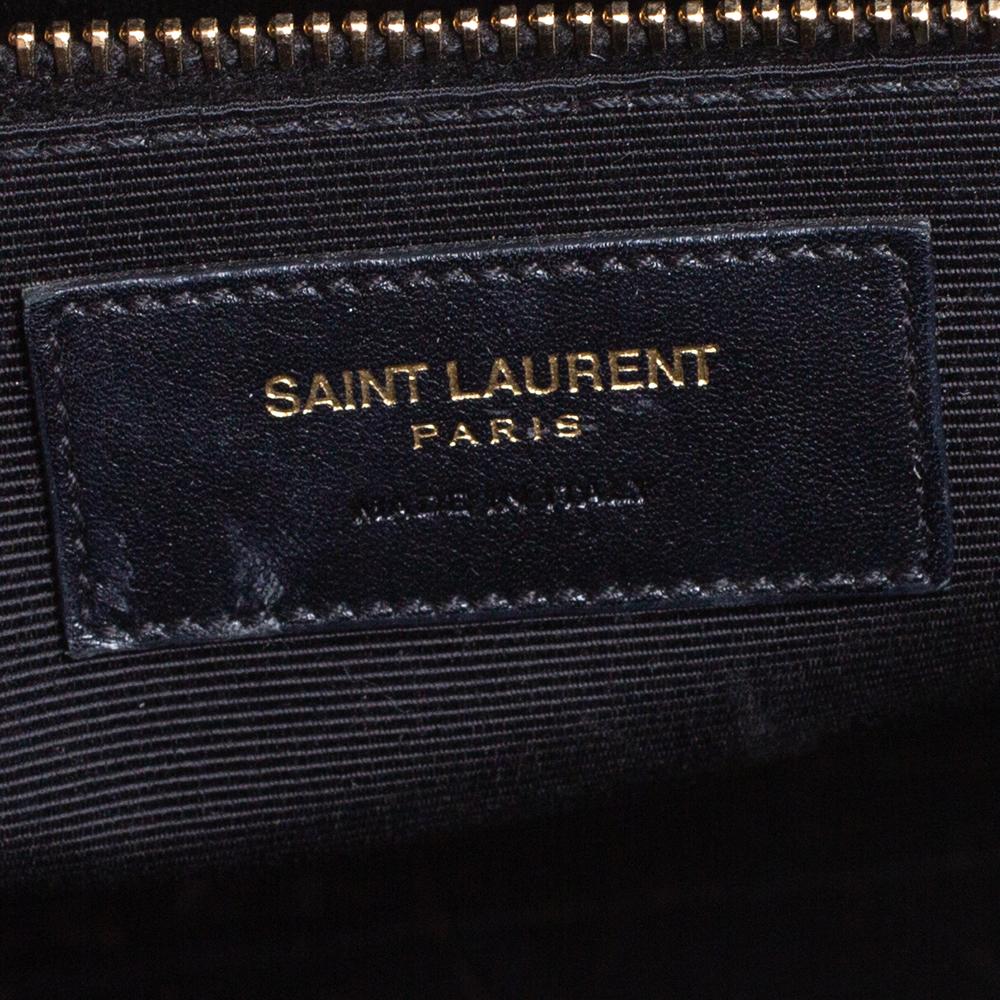 Saint Laurent Burgundy/Black Leather Small Classic Sac De Jour Tote 2