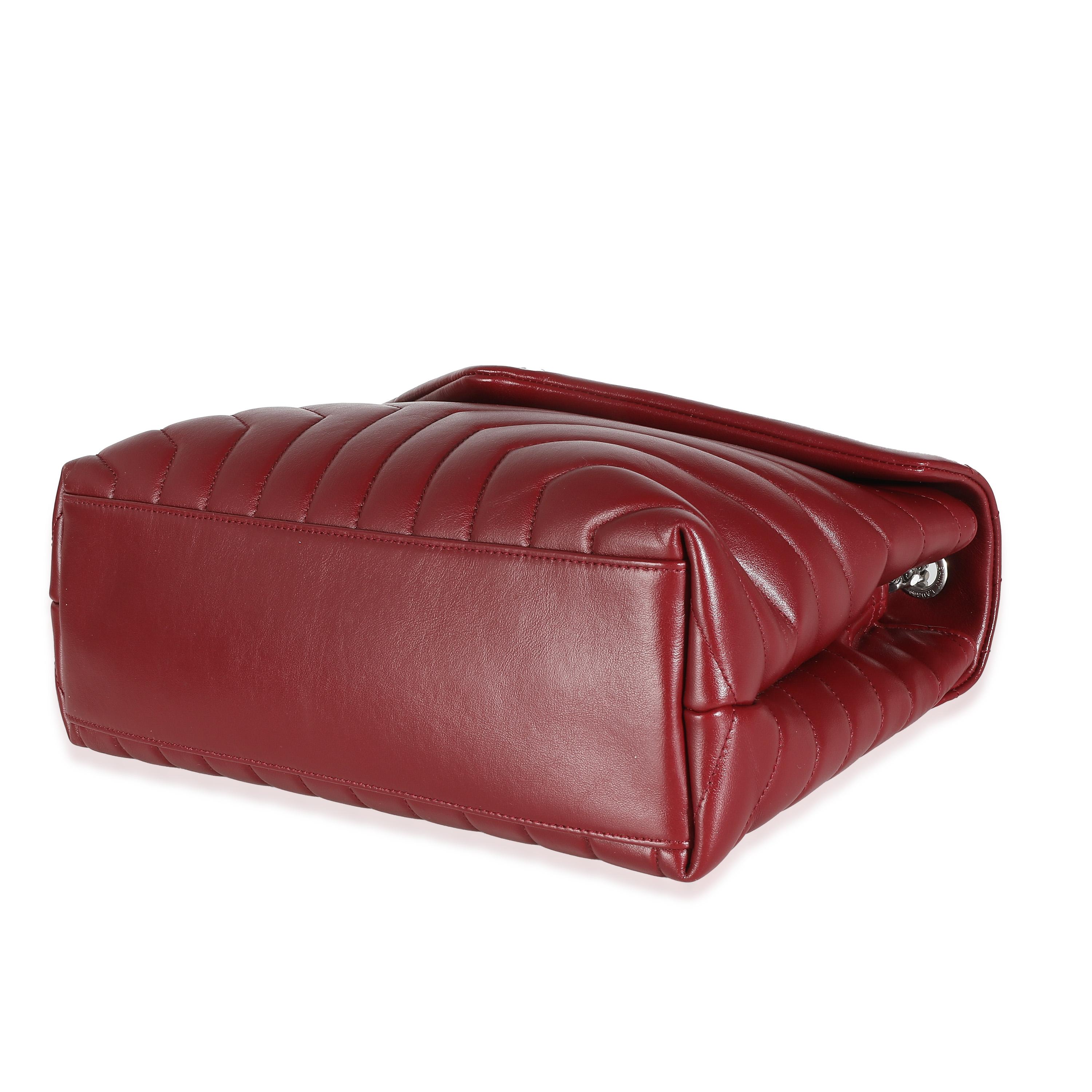 Women's Saint Laurent Burgundy Calfskin Medium Loulou Chain Bag For Sale