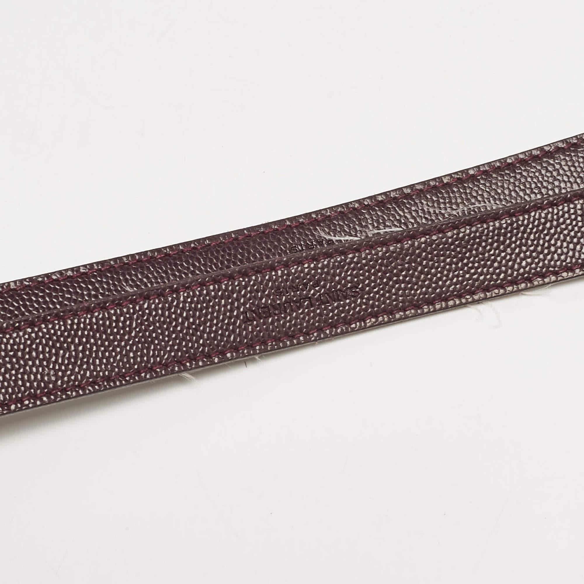 Saint Laurent Burgundy Chevron Leather Large Monogram Envelope Shoulder Bag For Sale 3
