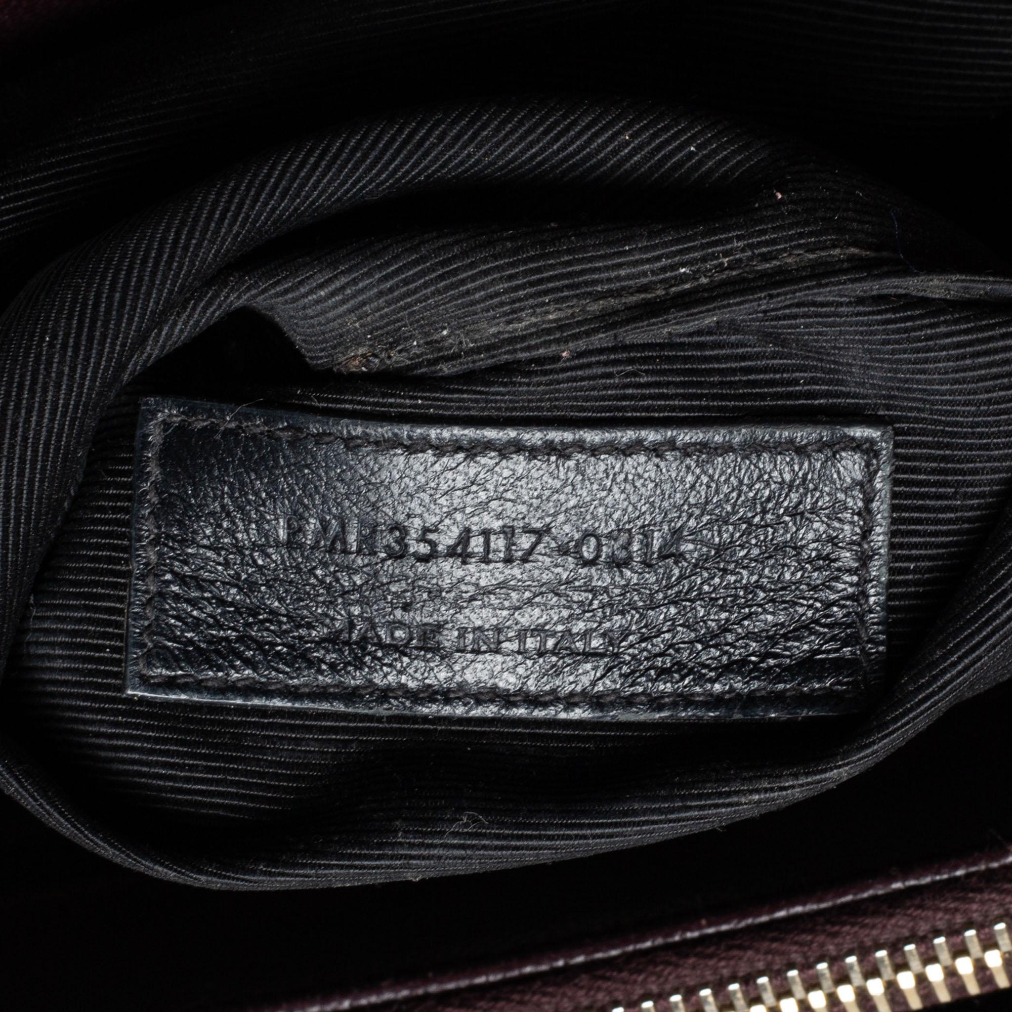 Saint Laurent Burgundy Chevron Quilted Leather Monogram Tote 5