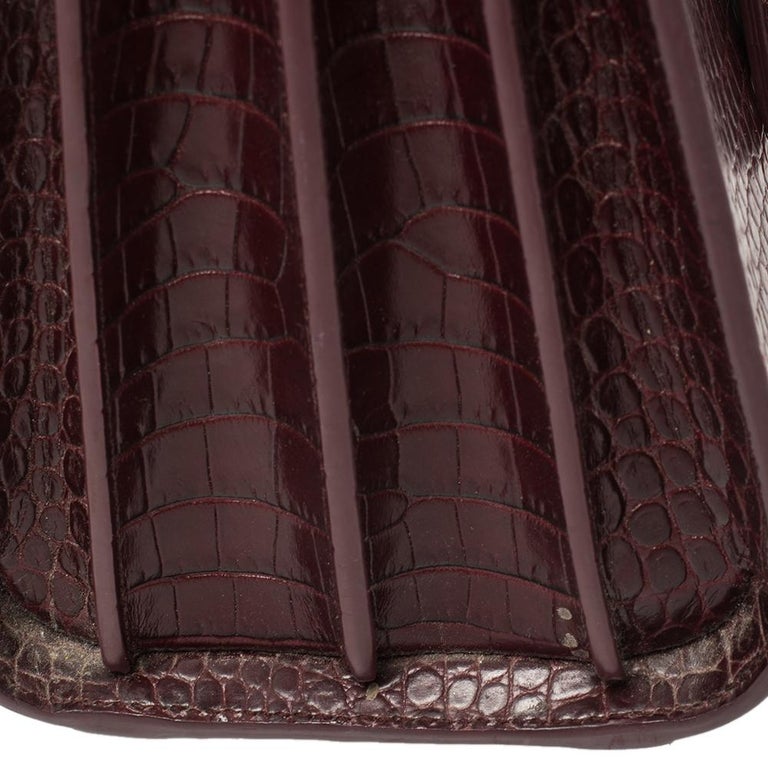 Saint Laurent Burgundy Croc Embossed Leather Baby Classic Sac De Jour Tote Saint  Laurent Paris