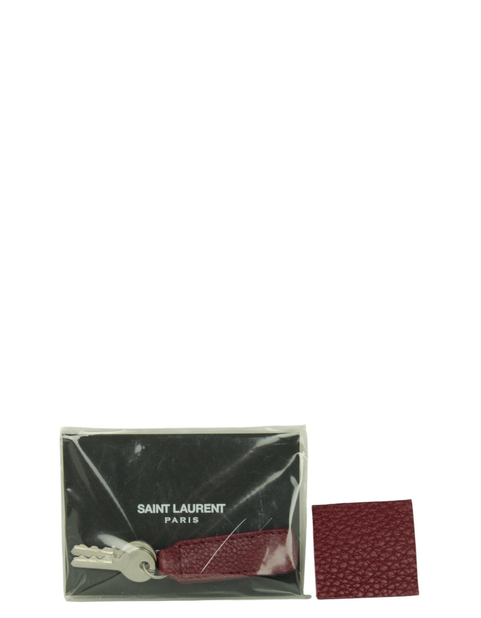 Saint Laurent Borsa piccola in pelle di vitello a grana grossa bordeaux in vendita 6