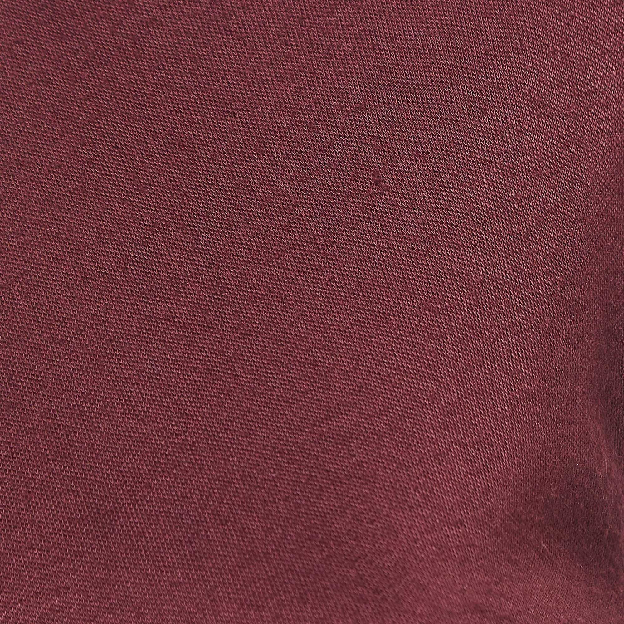 Marrone Saint Laurent - Top in maglia bordeaux con dettaglio a fiocco - S in vendita