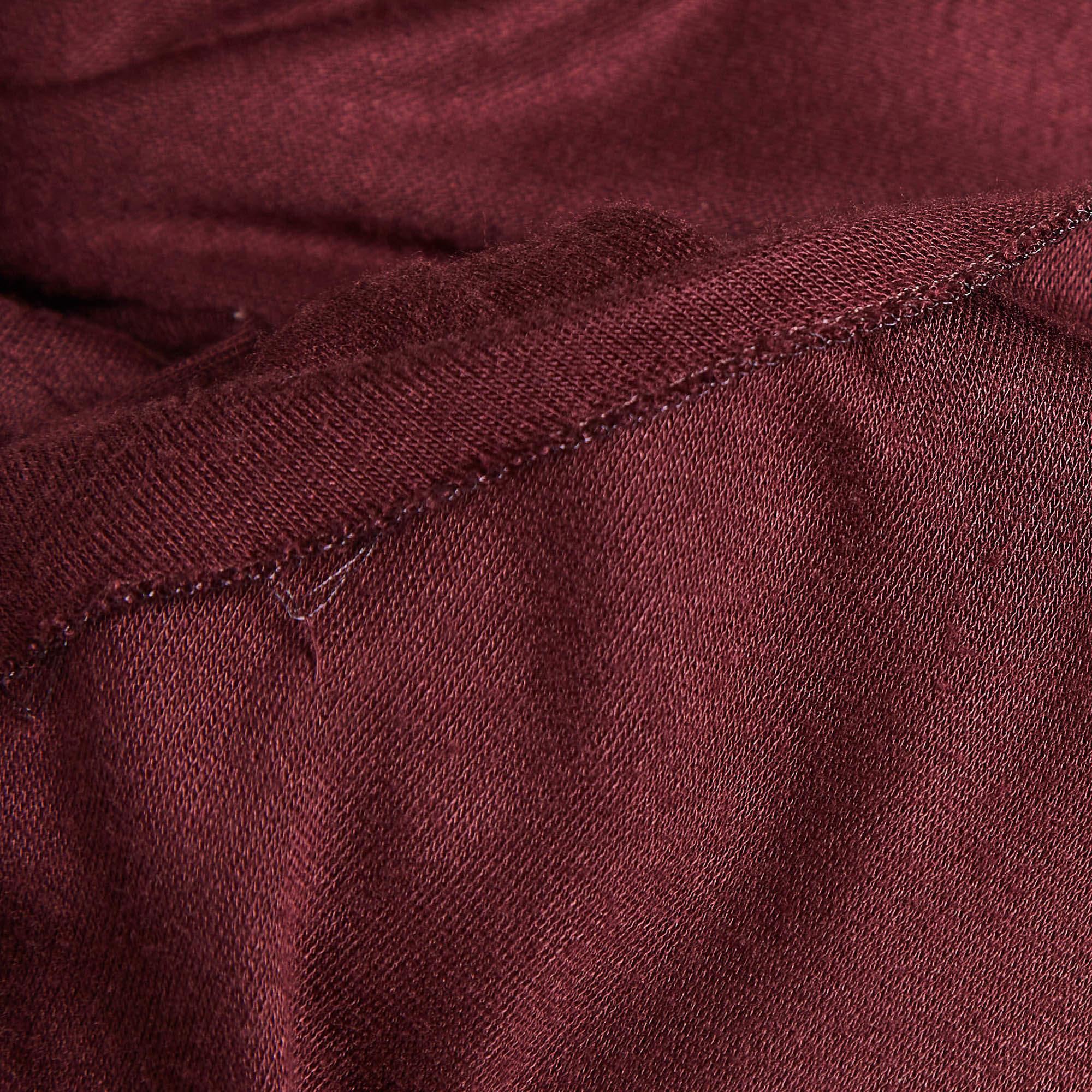 Donna Saint Laurent - Top in maglia bordeaux con dettaglio a fiocco - S in vendita