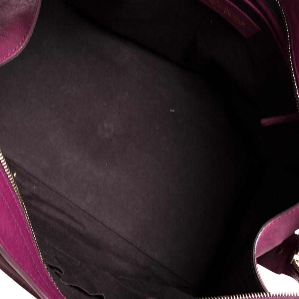 Saint Laurent Burgundy Leather Medium Cabas Chyc Tote 5