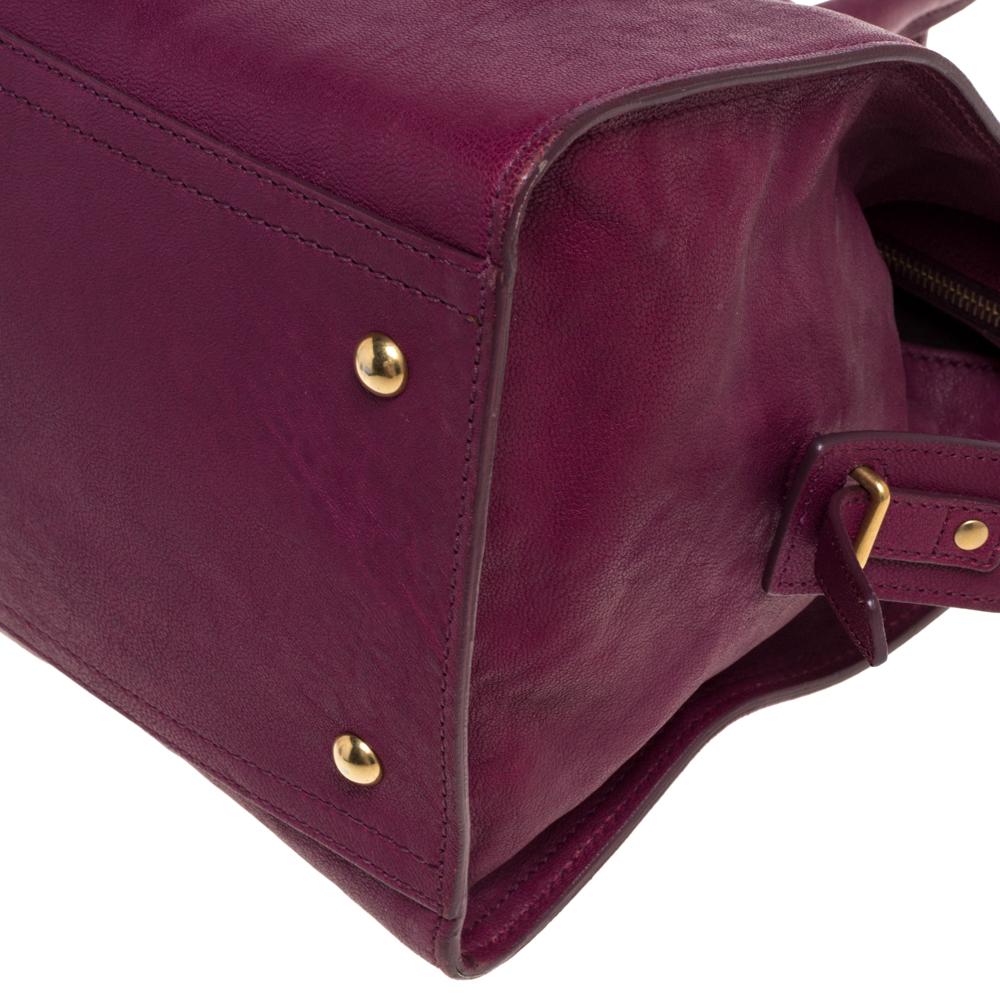 Saint Laurent Burgundy Leather Medium Cabas Chyc Tote 6