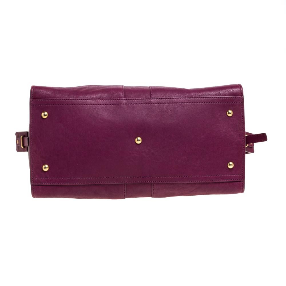 Women's Saint Laurent Burgundy Leather Medium Cabas Chyc Tote
