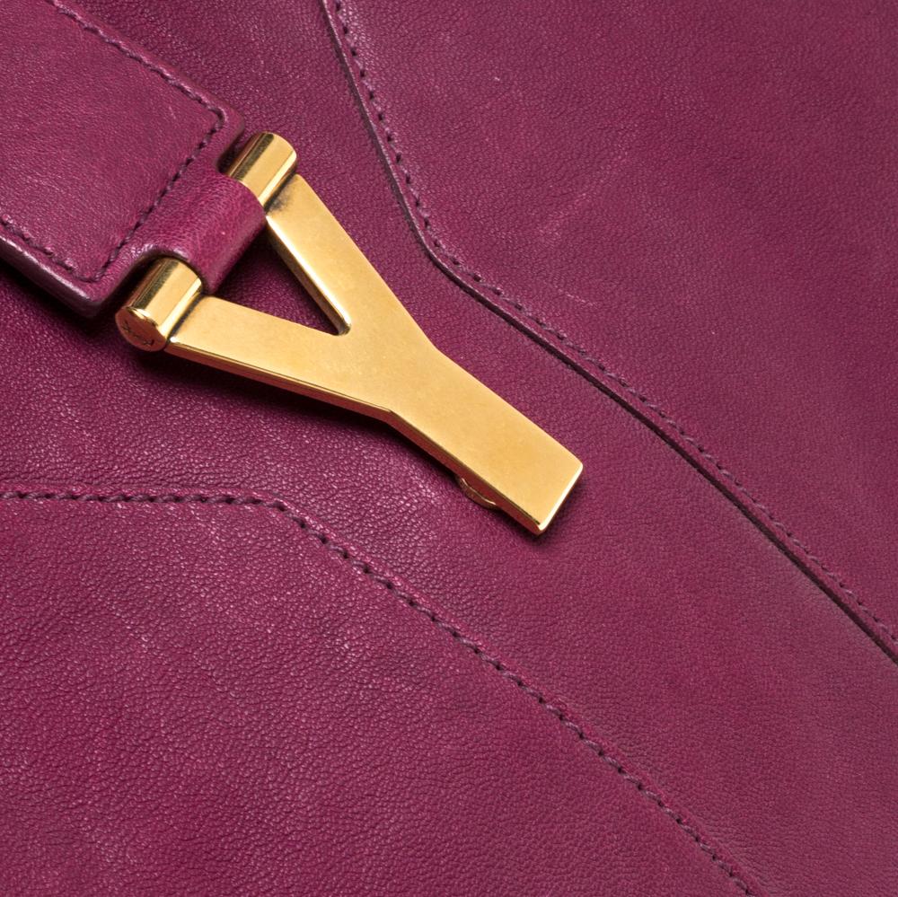 Saint Laurent Burgundy Leather Medium Cabas Chyc Tote 1