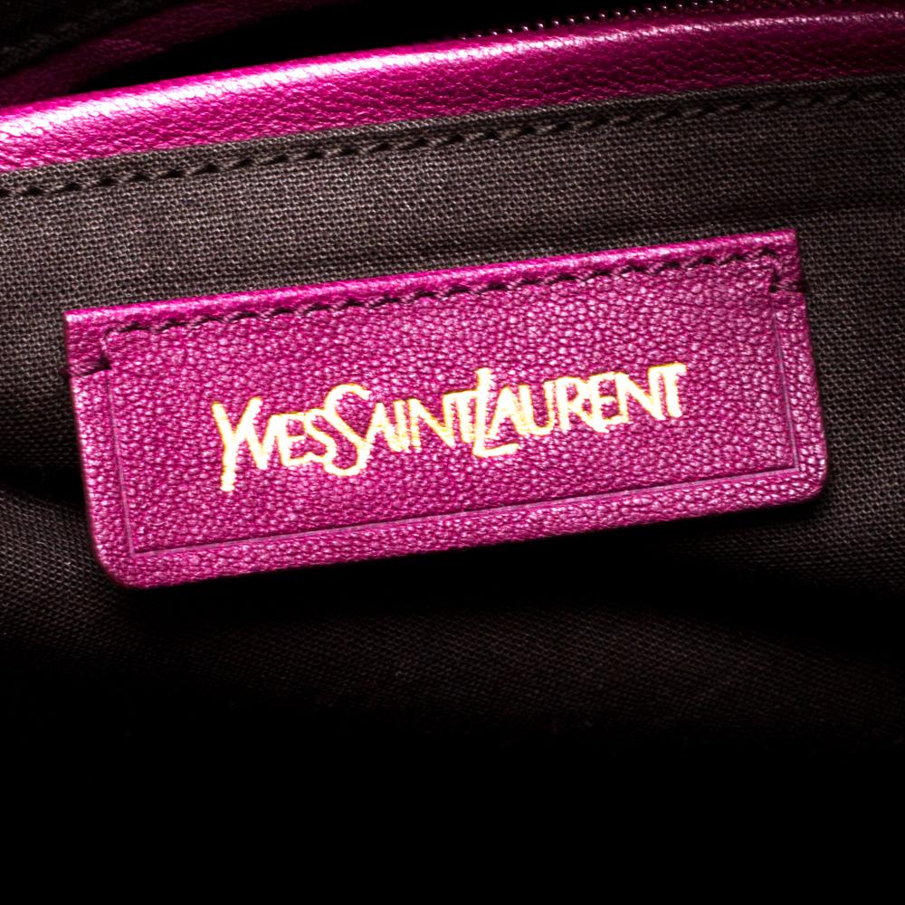 Saint Laurent Burgundy Leather Medium Cabas Chyc Tote 2