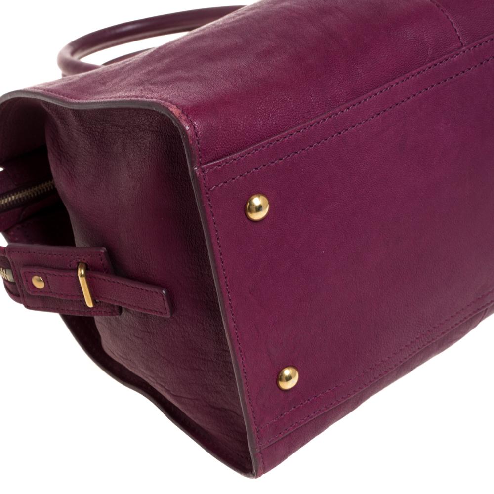 Saint Laurent Burgundy Leather Medium Cabas Chyc Tote 3
