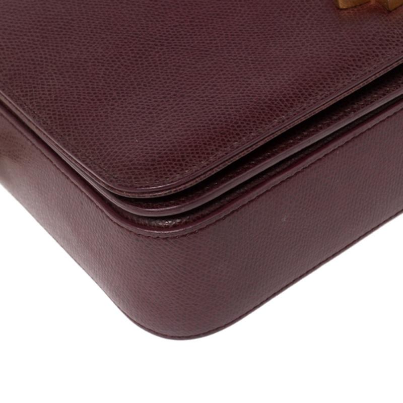 Saint Laurent Burgundy Leather Medium Monogram Universite Shoulder Bag 7