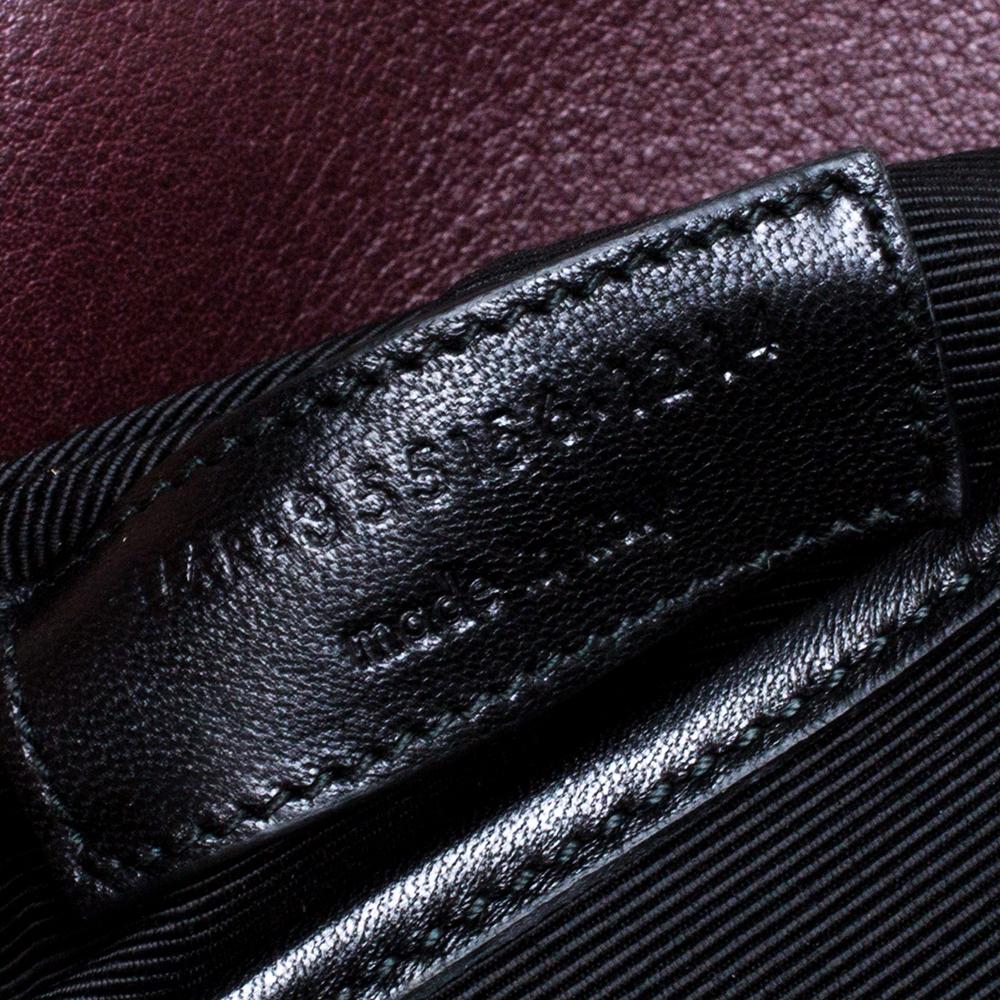 Saint Laurent Burgundy Leather Medium Moujik Top Handle Bag 3