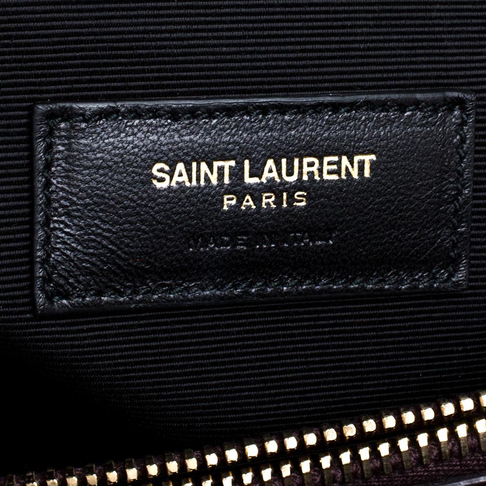 Saint Laurent Burgundy Leather Medium Moujik Top Handle Bag 1