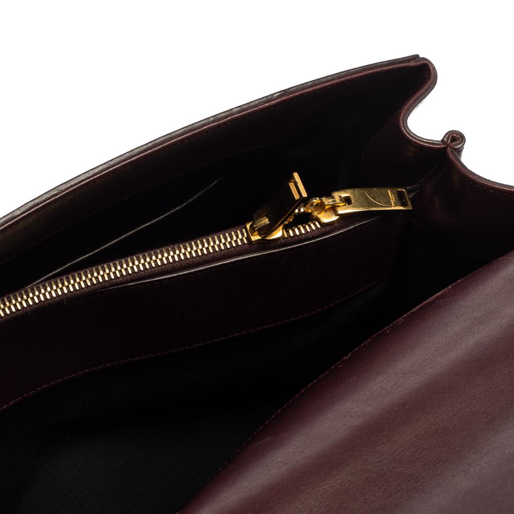 Saint Laurent Burgundy Leather Medium Moujik Top Handle Bag 4