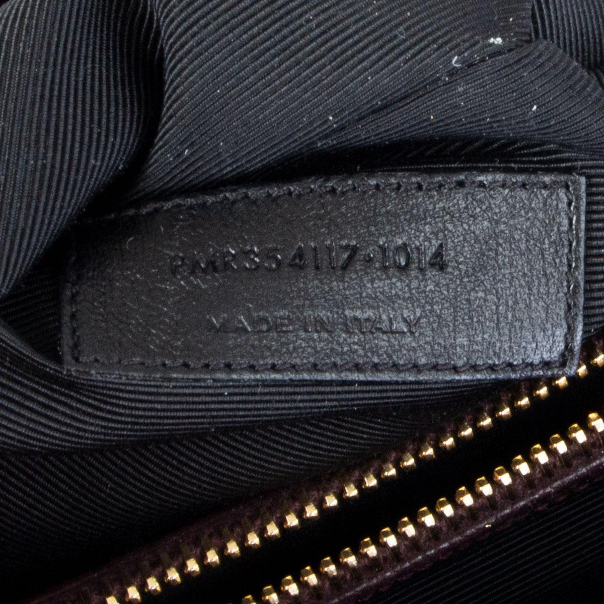 SAINT LAURENT burgunderrotes Leder MONOGRAM SHOPPING LARGE Tote Bag Grain de Poudre 1