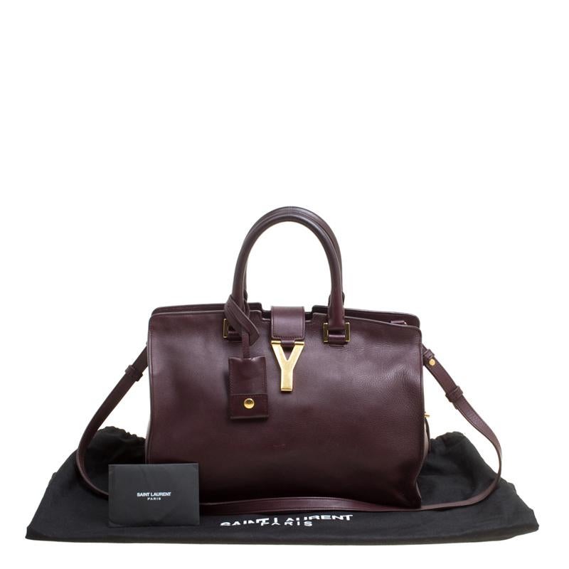 Saint Laurent Burgundy Leather Small Cabas Chyc Tote 1