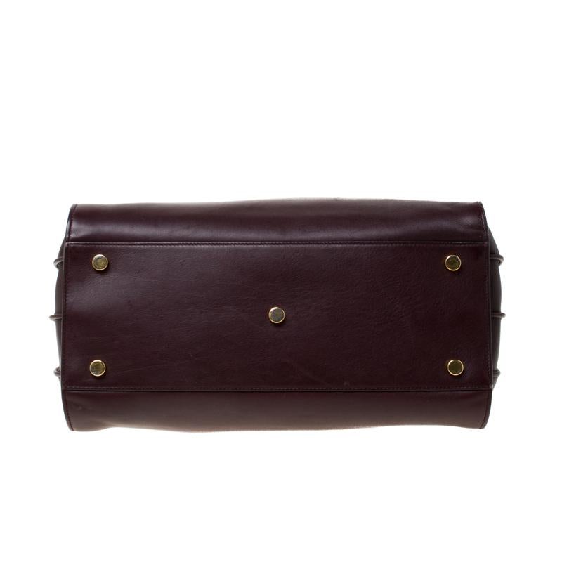 Saint Laurent Burgundy Leather Small Classic Sac De Jour Top Handle Bag 4