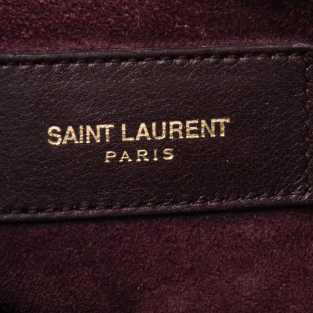 Saint Laurent Burgundy Leather Small Classic Sac De Jour Tote 5
