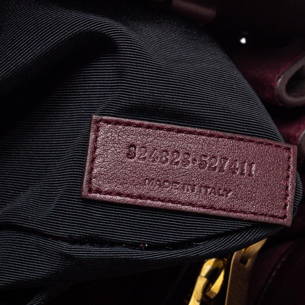Saint Laurent Burgundy Leather Small Classic Sac De Jour Tote 1