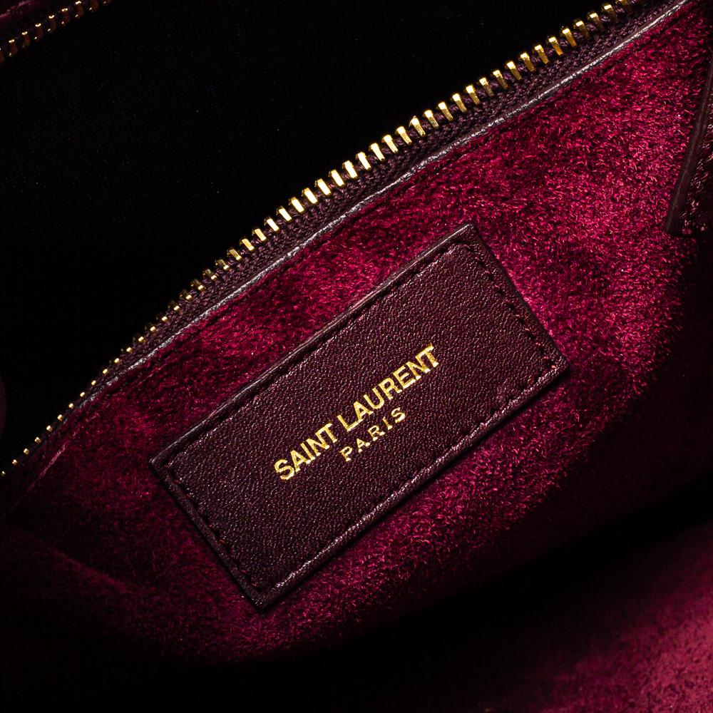 Saint Laurent Burgundy Leather Small Classic Sac De Jour Tote 2