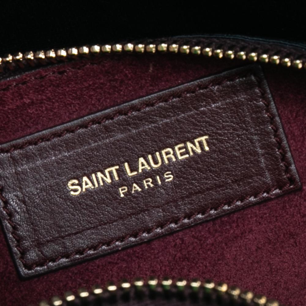Saint Laurent Burgundy Leather Small Classic Sac De Jour Tote 2