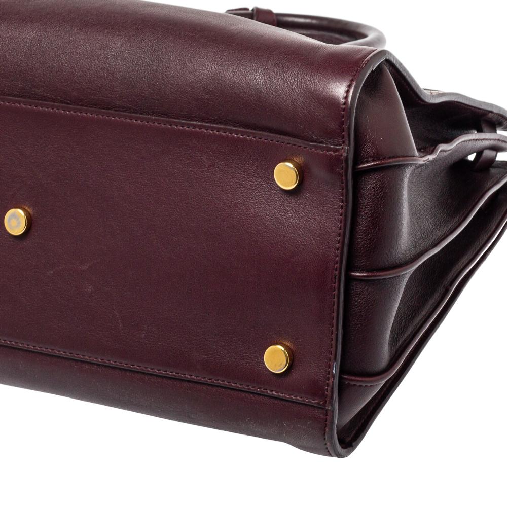 Saint Laurent Burgundy Leather Small Classic Sac De Jour Tote 4