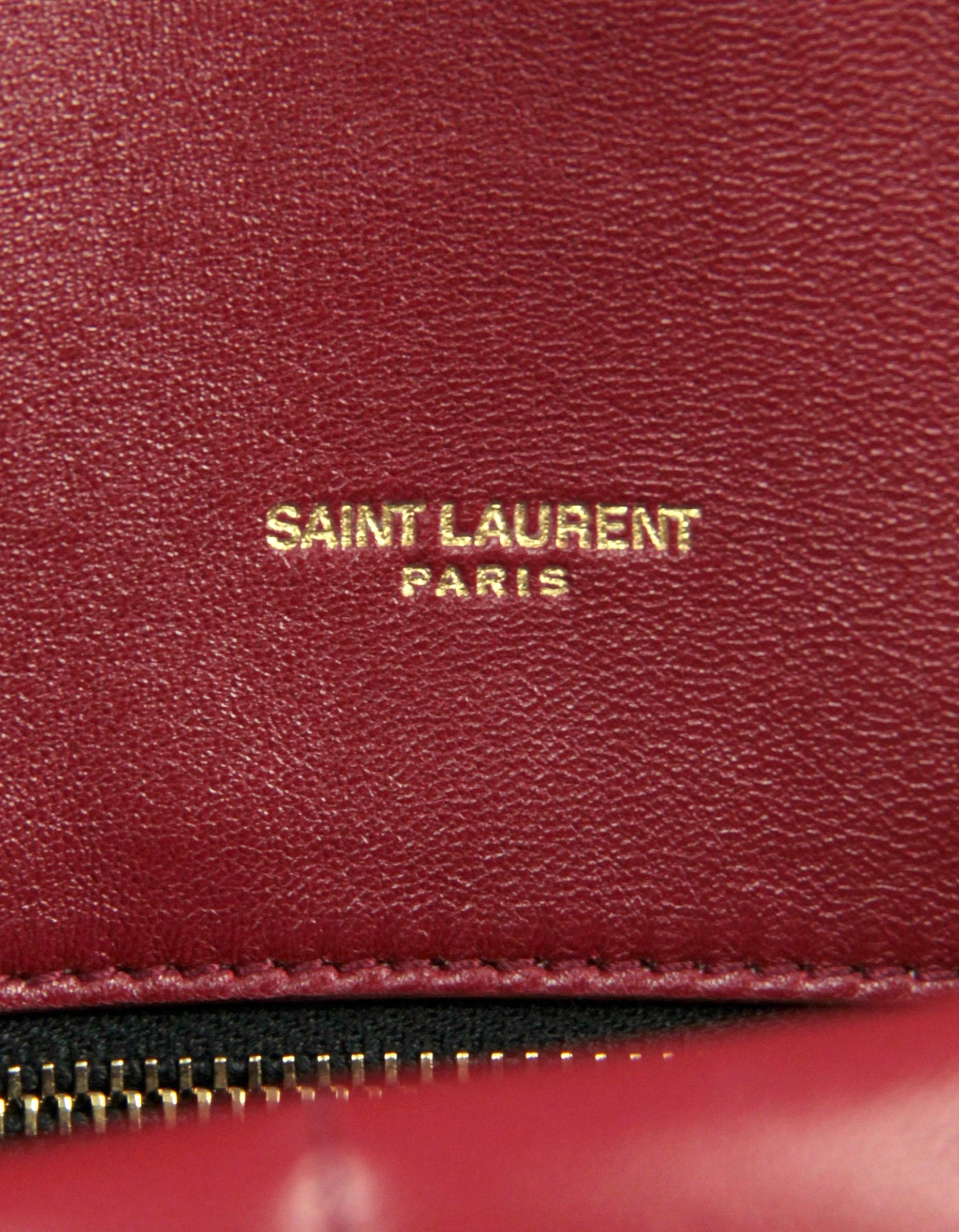 Saint Laurent Burgundy Leather Small Loulou Puffer Bag 1