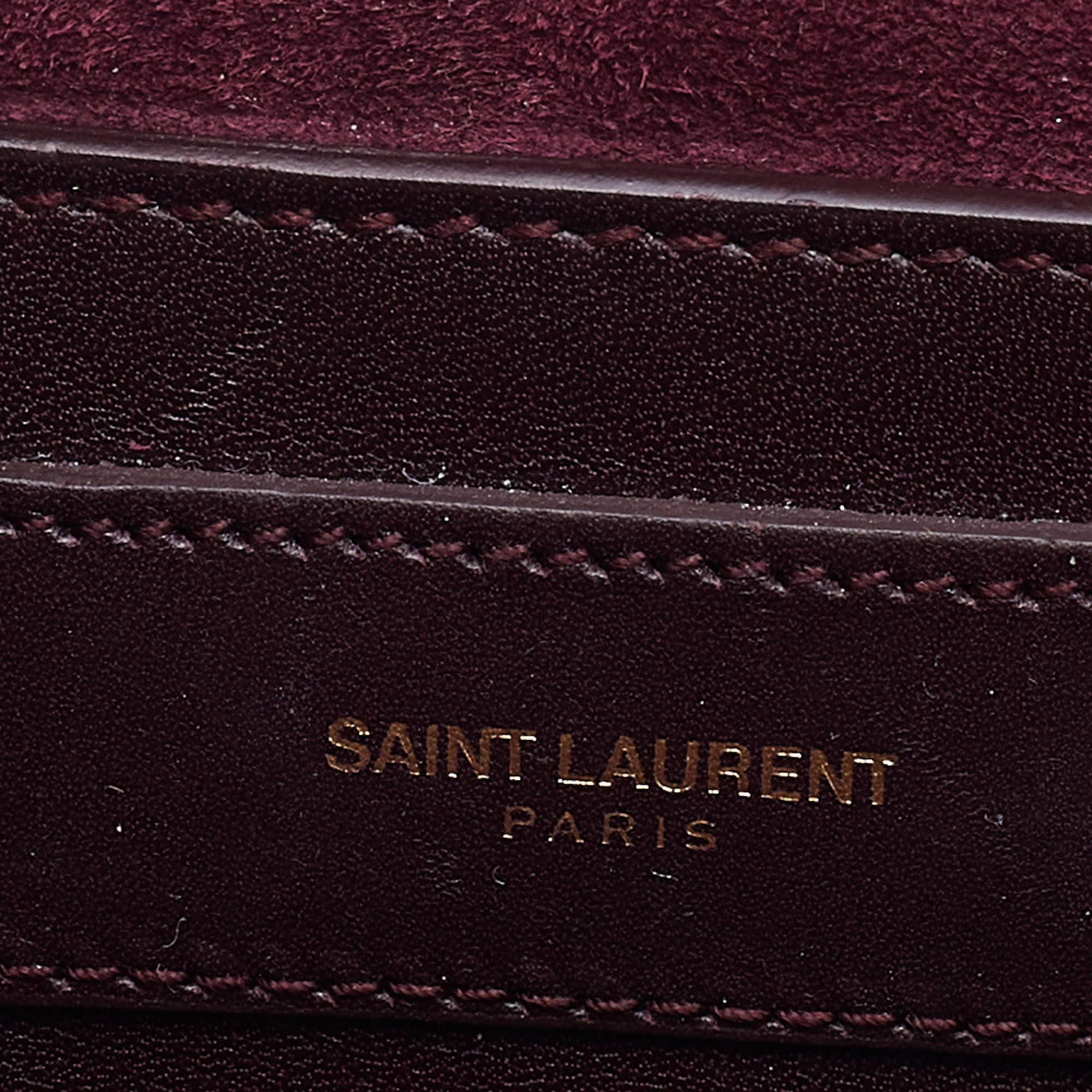 Saint Laurent Burgundy Leather Small Lulu Shoulder Bag 6