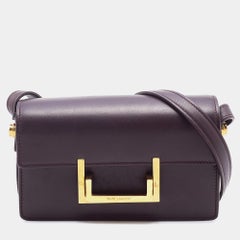 Saint Laurent Burgundy Leather Small Lulu Shoulder Bag