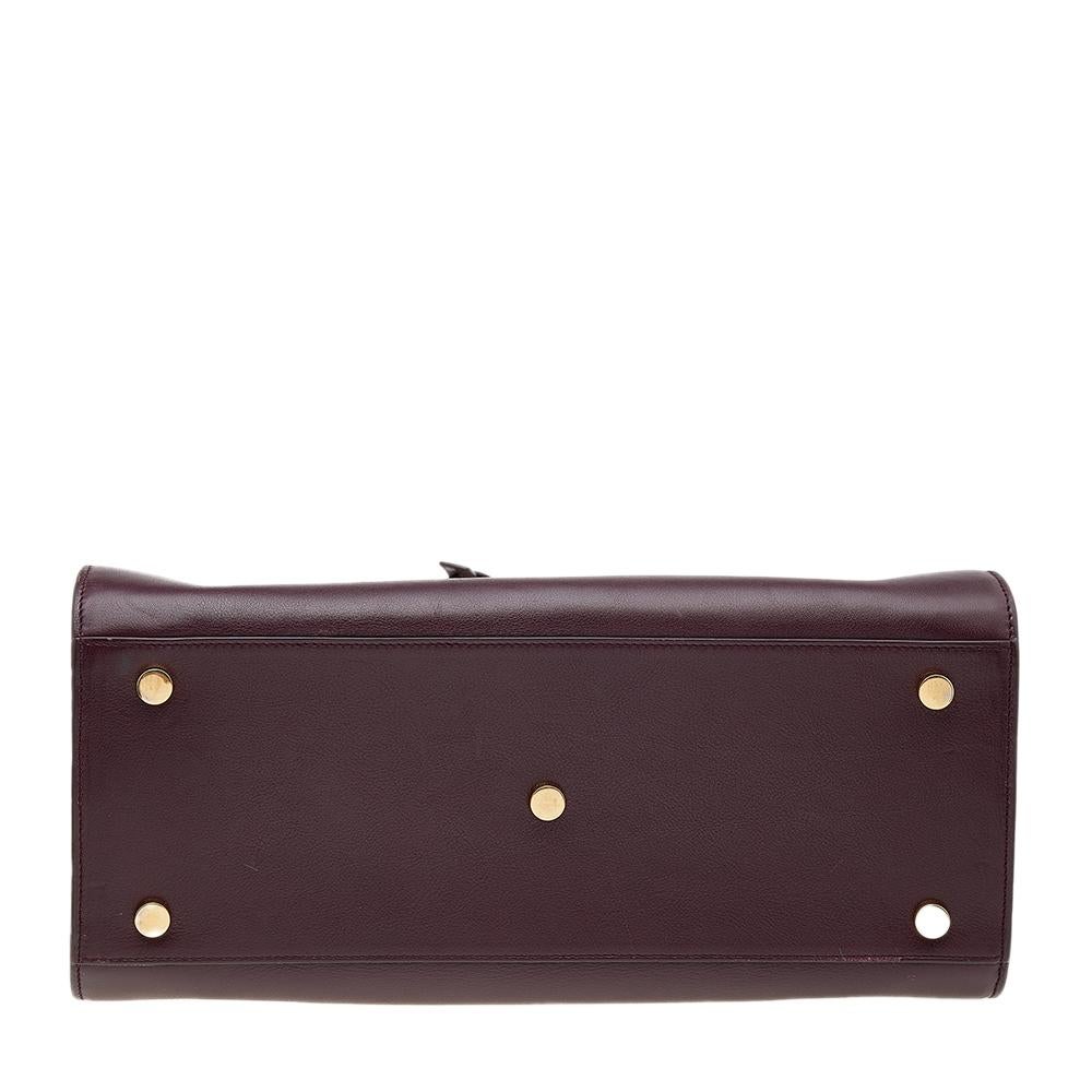 Saint Laurent Burgundy Leather Small Sac De Jour Tote 5