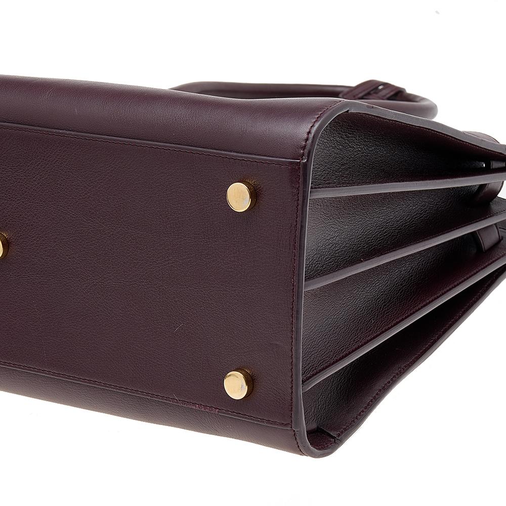 Saint Laurent Burgundy Leather Small Sac De Jour Tote 1