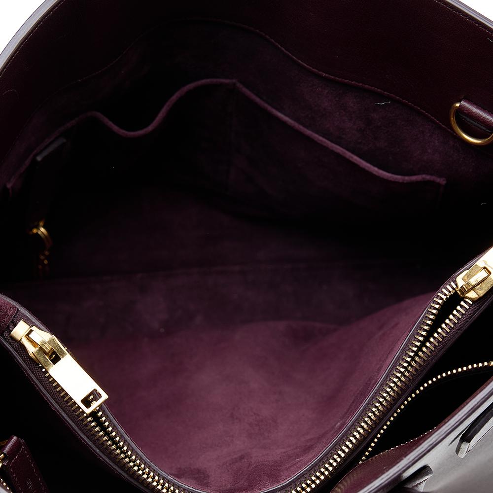 Saint Laurent Burgundy Leather Small Sac De Jour Tote 2